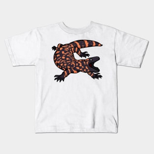 Hungry gila monster lizard cartoon illustration Kids T-Shirt